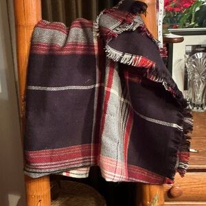 J. Jill Black and Red Plaid Poncho